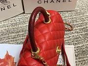 CC original grained calfskin small coco handle bag A92990 red - 2