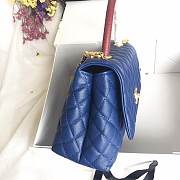 CC original iridescent grained calfskin large coco handle bag A92991 blue&bordeaux - 4
