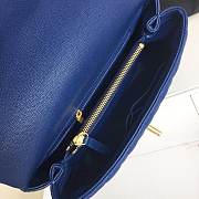 CC original iridescent grained calfskin large coco handle bag A92991 blue&bordeaux - 2