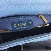 CC original iridescent grained calfskin large coco handle bag A92991 light blue - 2