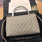 CC original iridescent grained calfskin large coco handle bag A92991 grey - 4