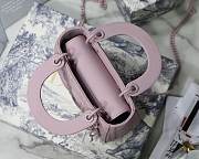 Dior original lambskin mini lady dior ultra-matte bag M0545 pink - 5