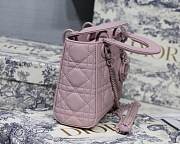 Dior original lambskin mini lady dior ultra-matte bag M0545 pink - 3