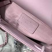 Dior original lambskin mini lady dior ultra-matte bag M0545 pink - 2
