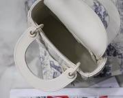 Dior original lambskin mini lady dior ultra-matte bag M0545 white - 3