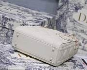 Dior original lambskin mini lady dior ultra-matte bag M0545 white - 5