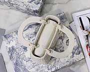 Dior original lambskin mini lady dior ultra-matte bag M0545 white - 6