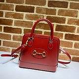 Gucci red 1955 Horsebit small top handle bag 