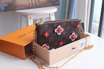 LV Pochette Double Zip Blooming Flowers M63905 pink