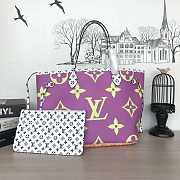 Louis Vuitton Neverfull MM Monogram Handbag M44588 purple green inside - 1
