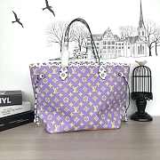 Louis Vuitton Neverfull MM Monogram Handbag M44588 purple green inside - 5