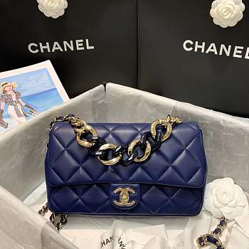 chanel classic blue bag