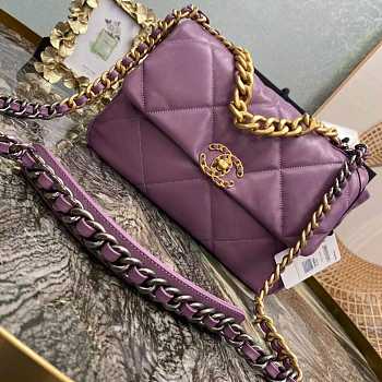Chanel 19 Purple Soft Lambskin Leather 30cm