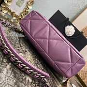 Chanel 19 Purple Soft Lambskin Leather 30cm - 3