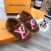LV Fur Slippers In Brown - 2
