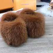 LV Fur Slippers In Brown - 5