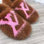 LV Fur Slippers In Brown - 6