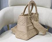  Lady Dior with gold hardware in beige - 4