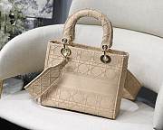  Lady Dior with gold hardware in beige - 3