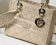  Lady Dior with gold hardware in beige - 2