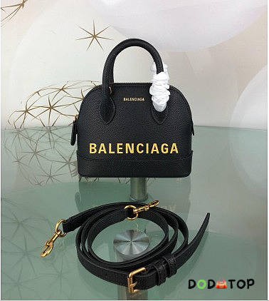 BALENCIAGA BLACK VILLE TOP HANDLE 18-8-15CM - 1