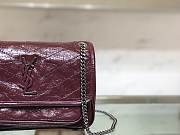 YSL Small Niki Calfskin Leather style 533037 Burgundy  - 5