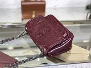 YSL Small Niki Calfskin Leather style 533037 Burgundy  - 6