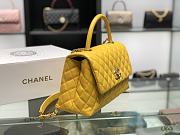 Chanel original iridescent grained calfskin large coco handle bag A92991 yellow - 3