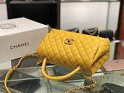 Chanel original iridescent grained calfskin large coco handle bag A92991 yellow - 2