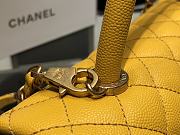 Chanel original iridescent grained calfskin large coco handle bag A92991 yellow - 5