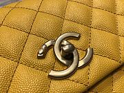 Chanel original iridescent grained calfskin large coco handle bag A92991 yellow - 4