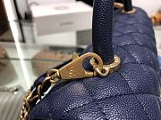 Chanel original iridescent grained calfskin large coco handle bag A92991 royal blue - 3