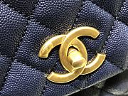 Chanel original iridescent grained calfskin large coco handle bag A92991 royal blue - 6