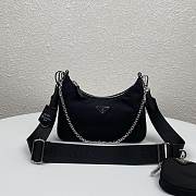 PRADA BLACK NYLON HOBO BAG - 1