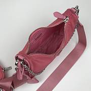 PRADA BLACK NYLON HOBO BAG 1BH204 RE-EDITION 2005 IN PINK - 4