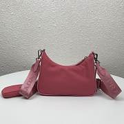 PRADA BLACK NYLON HOBO BAG 1BH204 RE-EDITION 2005 IN PINK - 6