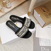 Dior DWAY SLIDE Black Embroidered Cotton - 6