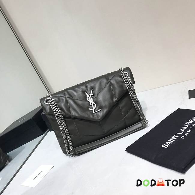 YSL Saint Laurent Loulou Dark green with silver hardware 29cm - 1
