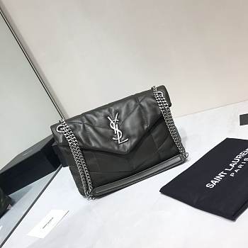YSL Saint Laurent Loulou Dark green with silver hardware 29cm