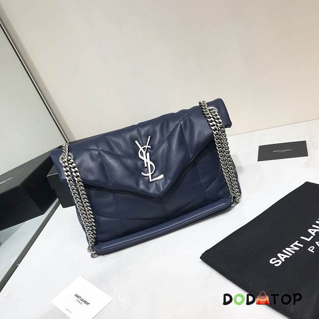 YSL Saint Laurent Loulou in Blue with silver hardware 29cm - 1