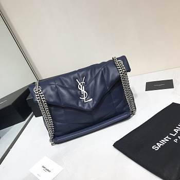 YSL Saint Laurent Loulou in Blue with silver hardware 29cm
