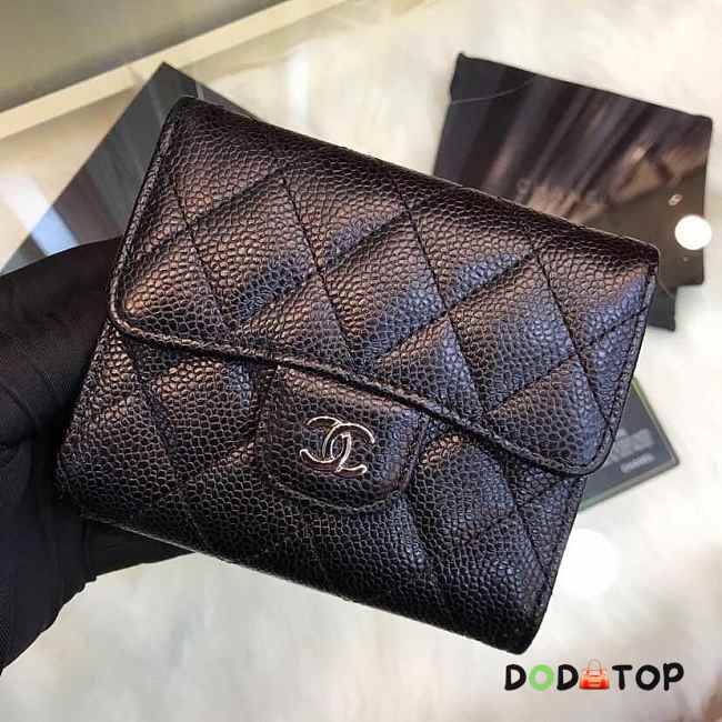 Chanel Black Wallet with Silver Hardware 82288# - 1