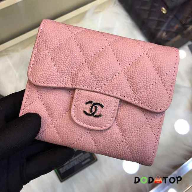 Chanel Wallet Pink with Silver Hardware 82288# - 1