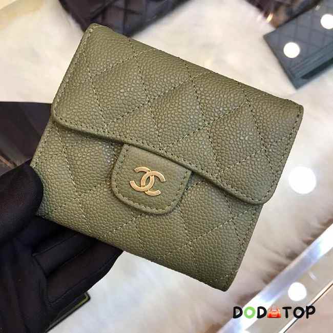 Chanel Wallet Surface Green Lining Pink Gold Hardware 82288# - 1