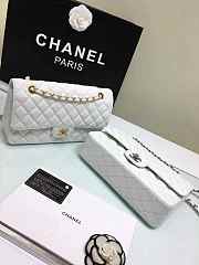  Chanel Calfskin Caviar Leather 25cm Flap White Gold/Silver Hardware 1112 - 5