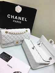  Chanel Calfskin Caviar Leather 25cm Flap White Gold/Silver Hardware 1112 - 3