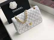 Chanel White Flap Lambskin Leather With Gold Hardware 25cm - 2