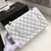 Chanel White Flap Lambskin Leather With Gold Hardware 25cm - 3