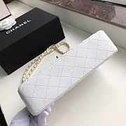 Chanel White Flap Lambskin Leather With Gold Hardware 25cm - 4