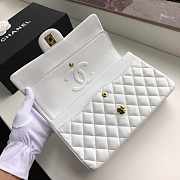 Chanel White Flap Lambskin Leather With Gold Hardware 25cm - 5
